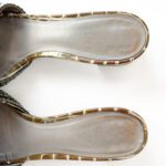 Gina London Crystal Olive Croc-Embossed Leather Strap Block-Heel Mules – Size 39 - Image 8