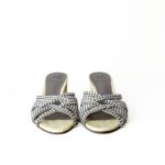 Gina London Crystal Strap Yellow Croc-Embossed Leather Block-Heel Mules – Size 39 - Image 4