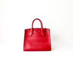 Louis Vuitton Red Smooth Calfskin with Silver Hardware City Steamer PM - Image 3
