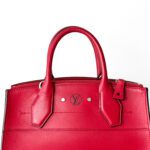 Louis Vuitton Red Smooth Calfskin with Silver Hardware City Steamer PM - Image 5