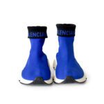 Balenciaga Blue Knit Fabric Speed Trainer Sneakers Size 35 - Image 4