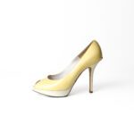 Dior Off White Patent Leather Miss Dior Peep Toe Platform Pumps Size 36.5 - Image 2