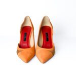 Carolina Herrera Orange Suede with Mesh Panels Pointed-Toe Pumps – Size 37 - Image 4