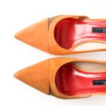 Carolina Herrera Orange Suede with Mesh Panels Pointed-Toe Pumps – Size 37 - Image 3