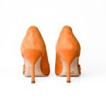 Carolina Herrera Orange Suede with Mesh Panels Pointed-Toe Pumps – Size 37 - Image 6