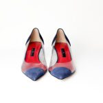 Carolina Herrera Navy Suede & PVC Pointed-Toe Pumps – Size 37 - Image 4