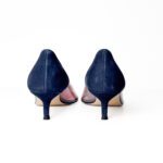 Carolina Herrera Navy Suede & PVC Pointed-Toe Pumps – Size 37 - Image 6