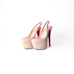 Christian Louboutin Nude Patent / Neon Pink Doracora Front Slingback Pumps – Size 37.5
