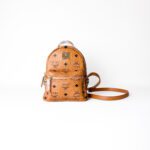 MCM Stark Cognac Visetos Bebe Boo Backpack (Extra-Mini)