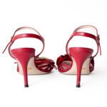 Gucci “Queen Margaret” Red Leather Bee Sandals – Size 39.5 - Image 6