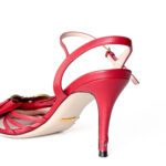 Gucci “Queen Margaret” Red Leather Bee Sandals – Size 39.5 - Image 7