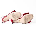 Gucci “Queen Margaret” Red Leather Bee Sandals – Size 39.5 - Image 8