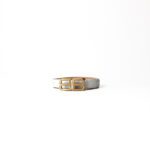 Balenciaga BB Thin Belt – Croc-Embossed White Leather