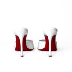Christian Louboutin Me Dolly Peep-Toe Mules – White Patent Leather / Red Sole - Image 3