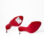 Christian Louboutin Me Dolly Peep-Toe Mules – White Patent Leather / Red Sole - Image 5