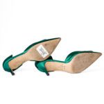 SJP by Sarah Jessica Parker Emerald Green Satin Crystal-Embellished Pointed-Toe D'Orsay Pumps – Size 38 - Image 6