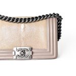 Chanel Boy Flap Bag – Taupe Leather & Stingray - Image 2