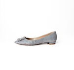 Manolo Blahnik Silver Glitter Fabric Hangisi Flats – Size 36 - Image 2