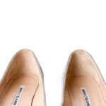 Manolo Blahnik Silver Glitter Fabric Hangisi Flats – Size 36 - Image 4