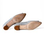 Manolo Blahnik Silver Glitter Fabric Hangisi Flats – Size 36 - Image 6