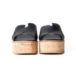 Hermès Black Calfskin & Cork Platform Eze 30 Wedge Sandals – Size 39 - Image 4