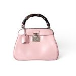 Gucci  Pink Patent Leather Bamboo Top Handle Bag