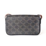 Celine Claude Triomphe Canvas & Calfskin Shoulder Bag - Image 3