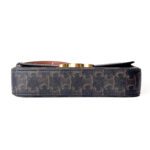 Celine Claude Triomphe Canvas & Calfskin Shoulder Bag - Image 5