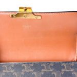 Celine Claude Triomphe Canvas & Calfskin Shoulder Bag - Image 4