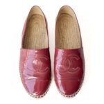 Chanel Classic Burgundy Patent Leather CC Espadrilles – Size 39 - Image 3
