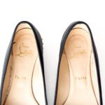 Christian Louboutin Black Lizard-Embossed Leather Anjalina Flats –Size 38.5 - Image 4