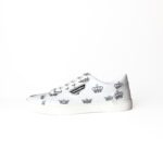 Dolce & Gabbana White / Black Crown Print Portofino Low-Top Sneakers – Size 43 - Image 2
