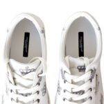 Dolce & Gabbana White / Black Crown Print Portofino Low-Top Sneakers – Size 43 - Image 4