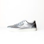 Dolce & Gabbana Metallic Silver Portofino Low-Top Sneakers – Size 43 - Image 2