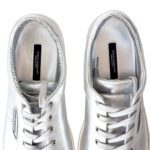 Dolce & Gabbana Metallic Silver Portofino Low-Top Sneakers – Size 43 - Image 4