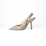 Christian Dior Gold Crystal Embellished J'Adior Slingback Pumps – Size 40 - Image 2