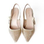 Christian Dior Gold Crystal Embellished J'Adior Slingback Pumps – Size 40 - Image 3