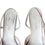 Chanel Gray Suede & Black Grosgrain Classic Slingback Pumps – Size 41C - Image 4