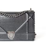 Dior Diorama Flap Bag (Medium) – Metallic Gunmetal Calfskin - Image 2