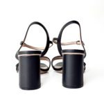 Gucci Black Smooth Leather Marmont Mid-Heel Sandals – Size 37 - Image 3