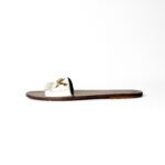 Gucci Off-White/Cream Leather Horsebit Fringe Slide Sandals – Size 41 - Image 2