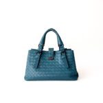 Bottega Veneta Roma Small Intrecciato Tote/Shoulder Bag – Teal Blue Nappa Lambskin Leather - Image 5