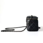 Chanel Classic Cosmetic Vanity Case with Chain – Black Caviar Calfskin Leather - Image 3