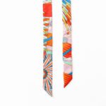 Hermès Sous le Charme d'Orphée Silk Multicolor Twilly Scarf & Pre-Tied Bow Tie Set - Image 3