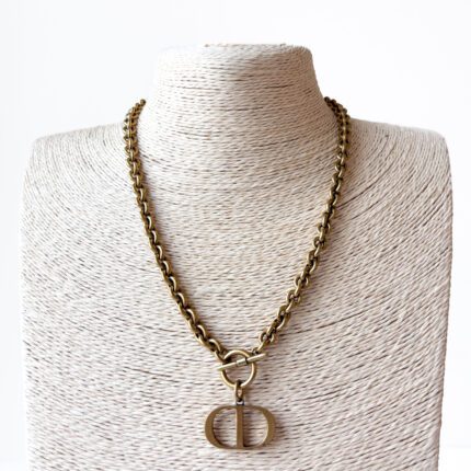 Christian Dior 30 Montaigne Chain Necklace Antique Gold-Finish Metal
