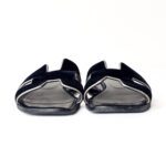 Hermès Black Velvet & Silver Trim Oran Flat Sandals – Size 38.5 - Image 4