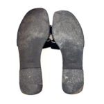 Hermès Black Velvet & Silver Trim Oran Flat Sandals – Size 38.5 - Image 6
