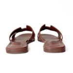 Hermès Gold Calfskin Leather Oran Flat Sandals – Size 38.5 - Image 7