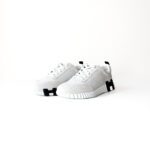 Hermès White Calfskin & Suede Bouncing Sneakers – Size 37