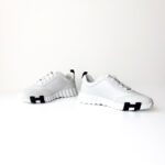 Hermès White Calfskin & Suede Bouncing Sneakers – Size 37 - Image 3